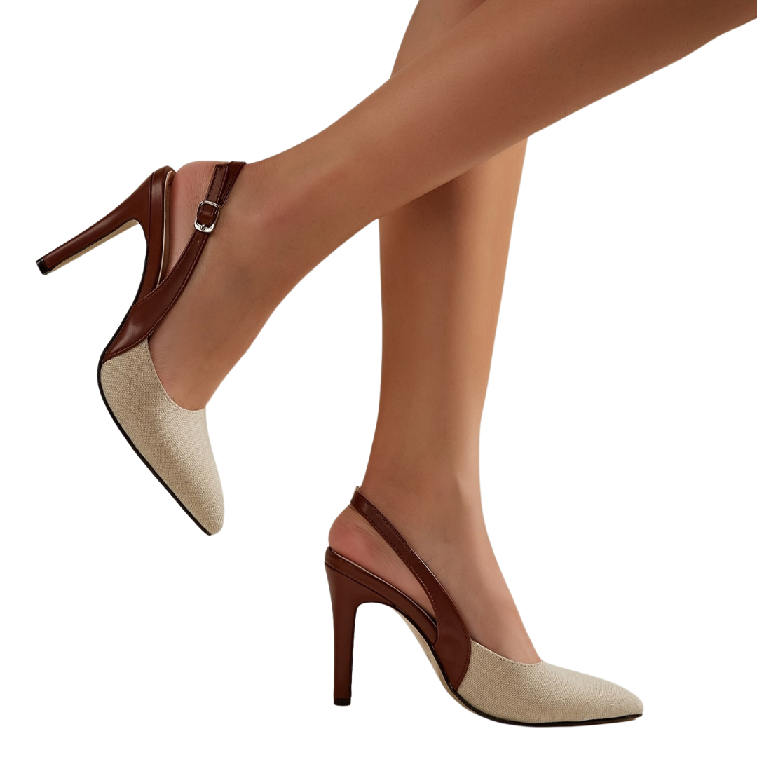 Amelie | Contrast Slingback Heels