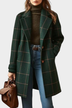 Emma | Classic Winter Coat with Check Pattern