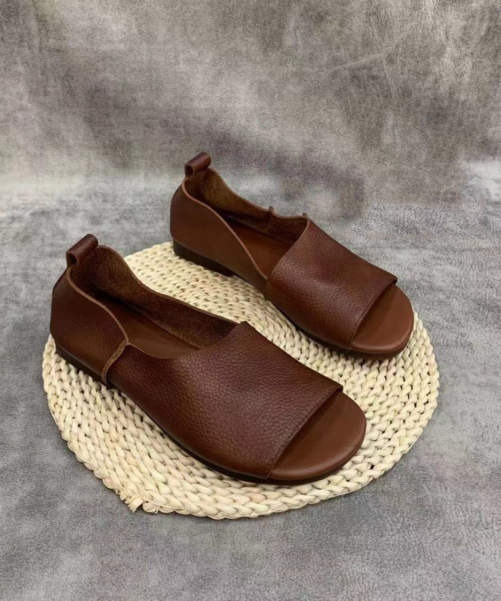 Brora | Minimalist Open Toe Slip-On Ballet Flats