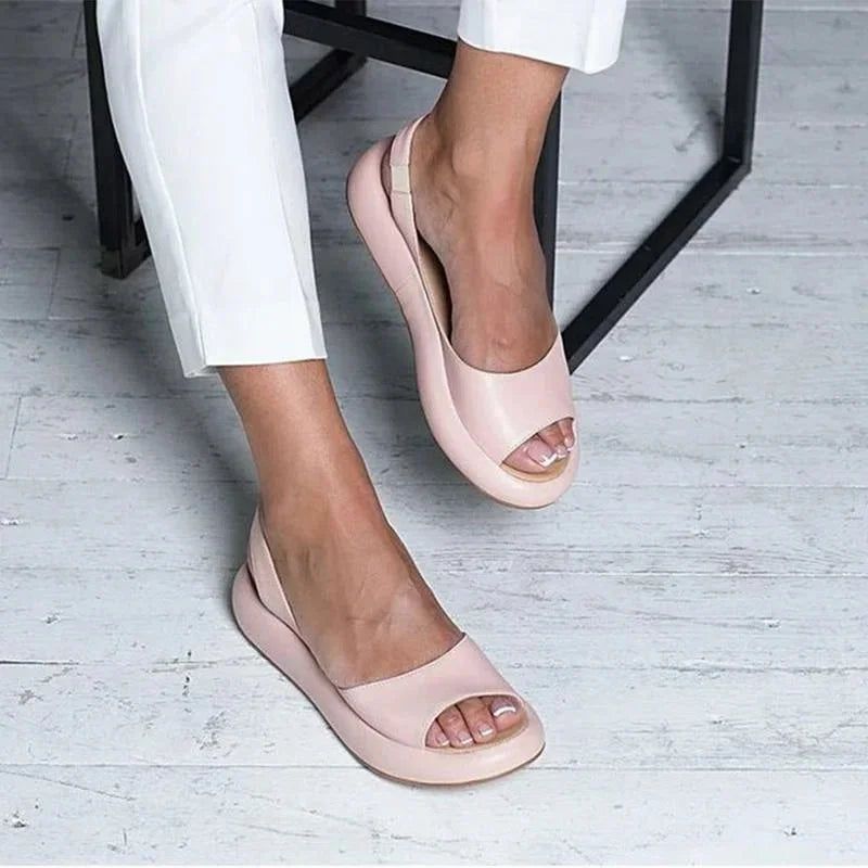Gight | Open Toe Platform Flats
