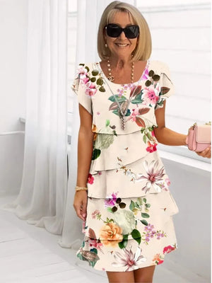 Camille | Elegant, flowing white dress with ruffles