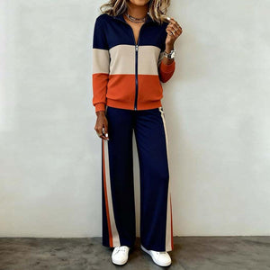 Comfy Zip Up Long Sleeve Two Piece Set