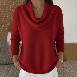 Angeline | Elegant Cowl Neck Knit Sweater